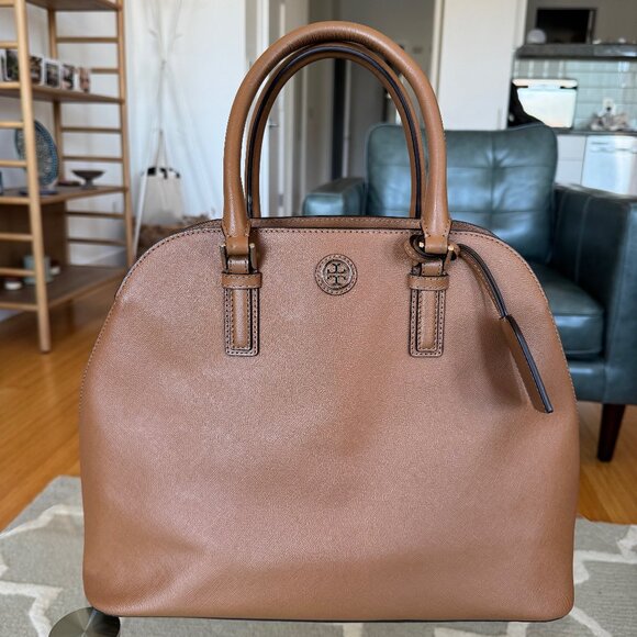 Tory Burch Robinson Open Dome Satchel (tan) - Picture 1 of 7